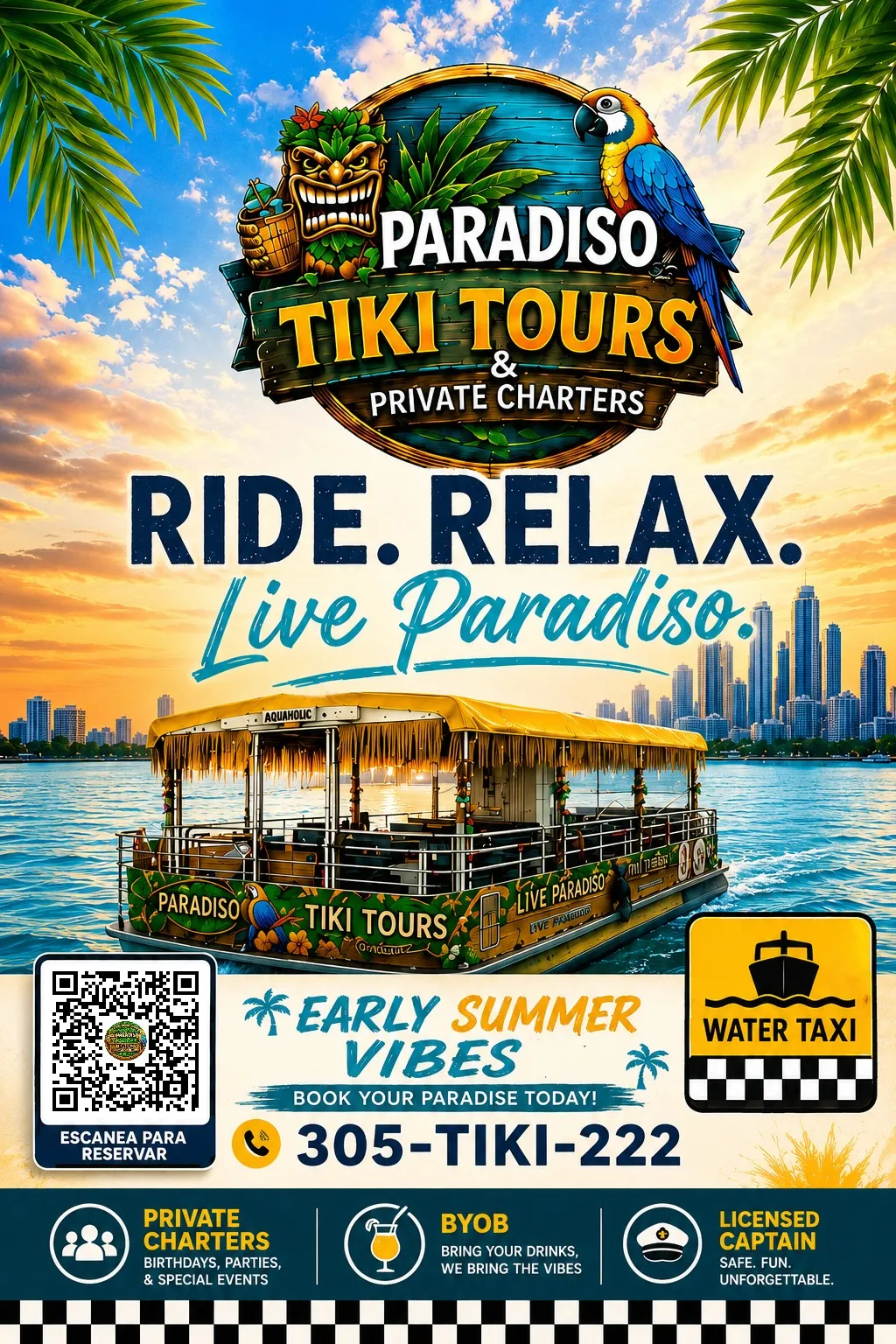 Water taxi service on Biscayne Bay