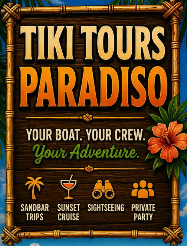 Your boat, your crew — private charter on the Tiki Paraiso